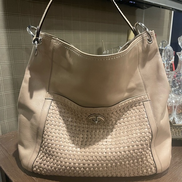 Coach Tan Woven leather front Pocket Hobo Bag - Picture 1 of 14